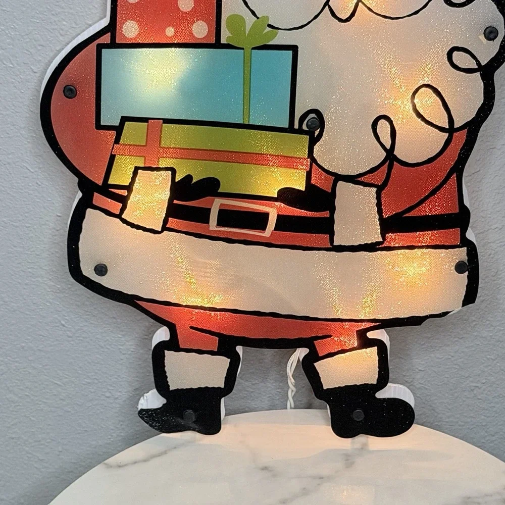 VTG Light Up Santa Hanging Window Wall Christmas Holiday Decor Plug In 16